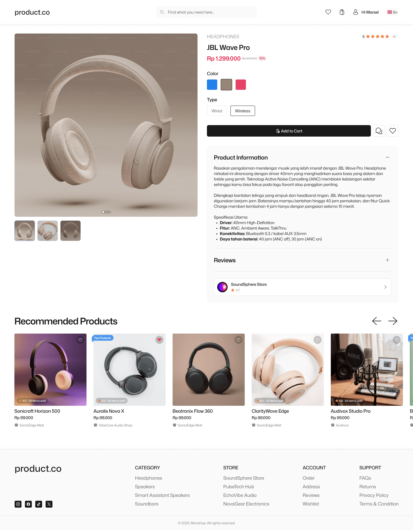 Detail Product Page