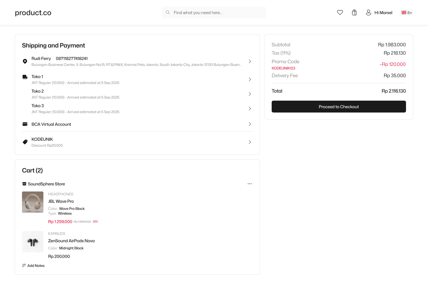 Checkout Page