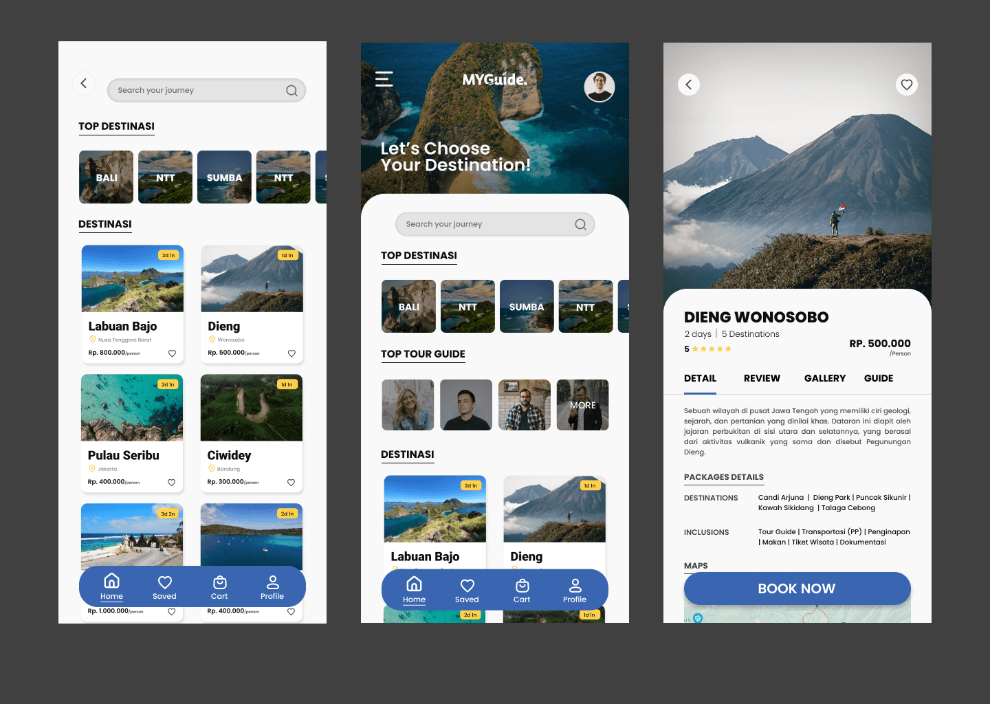 List Destinations and Tour Guide